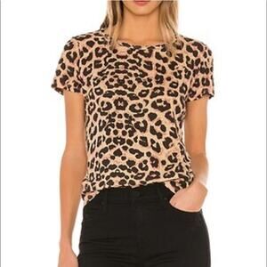 Mother Itty Sinful Cheetah Print Top Med Tee Shirt Cotton Linen Animal Crewneck